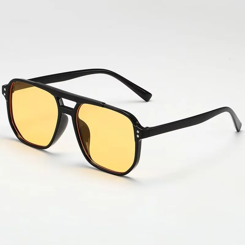 Vintage Men Women Big Sunglasses Men Square Shades Brand Designer Unisex Sun Glasses Black Lense Male Female Sunglasses UV400 - Image 7