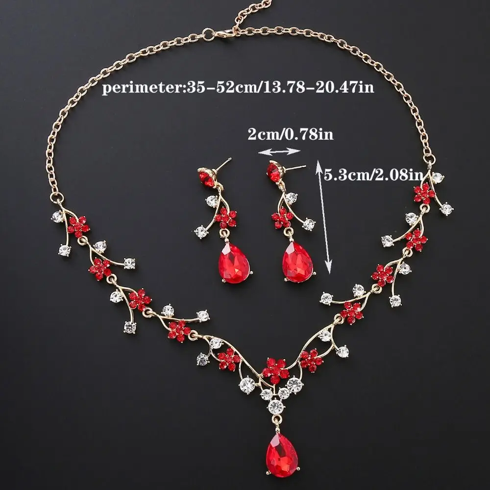 Rhinestone Water Drop Bridal Jewelry Sets Shiny Adjustable Exquisite Jewelry Sets Aesthetic Handmade Choker Necklace Earring Set - Image 6