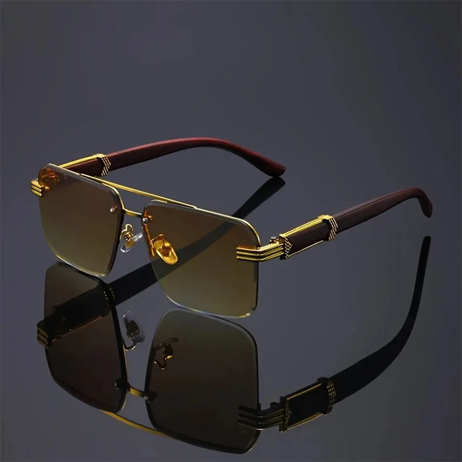 A Pair of Textured Double-Bridge Trendy Fashion Sunglasses, Suitable for Streetwear, Parties, Music Festivals, Gifting and Vacat - Image 11