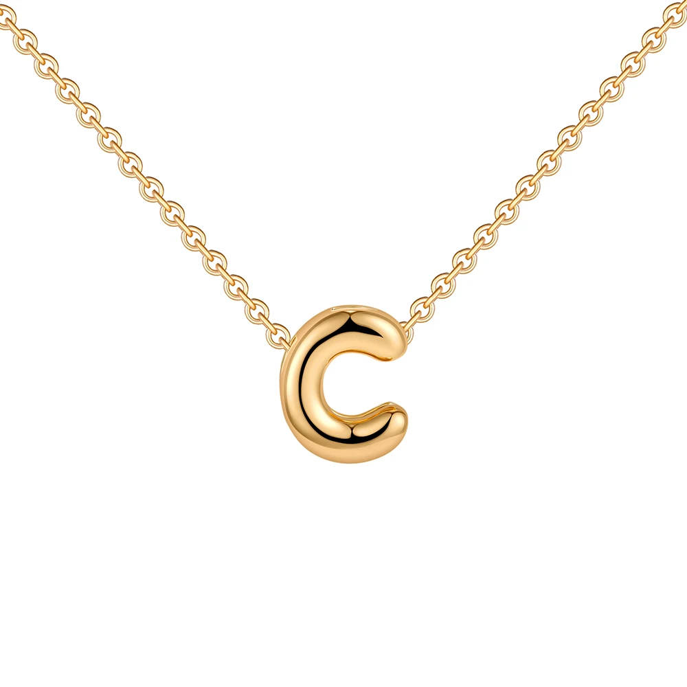 Dainty Mini Bubble Letter Necklace Gold Plated Balloon Initial Tiny Small Pendent Necklaces for Women Jewelry Teen Girls Gifts - Image 16