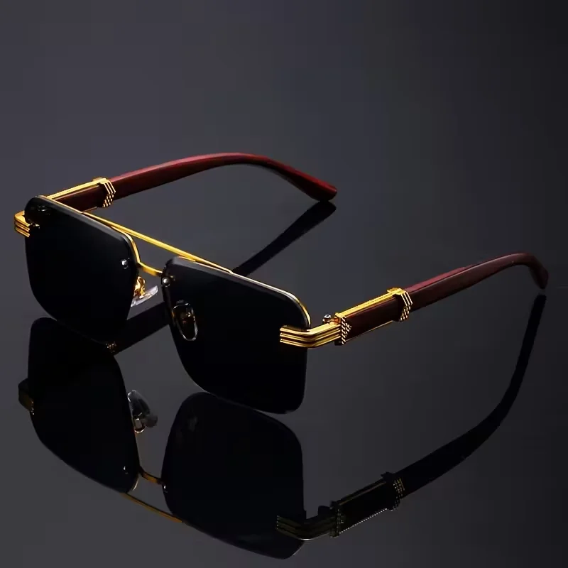 A Pair of Textured Double-Bridge Trendy Fashion Sunglasses, Suitable for Streetwear, Parties, Music Festivals, Gifting and Vacat - Image 8