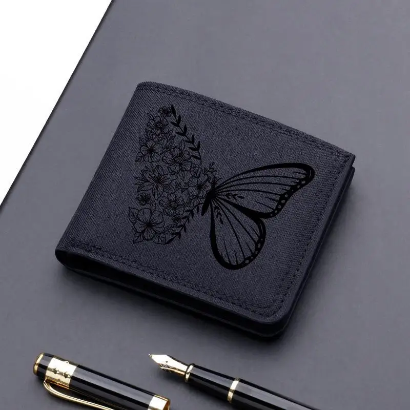 Horse Dragon Pattern Canvas Boy Girl Kids Wallet Black Card Holder Male Money Bag Bank Holder Short Purse Credit Card Case Bag - Image 10