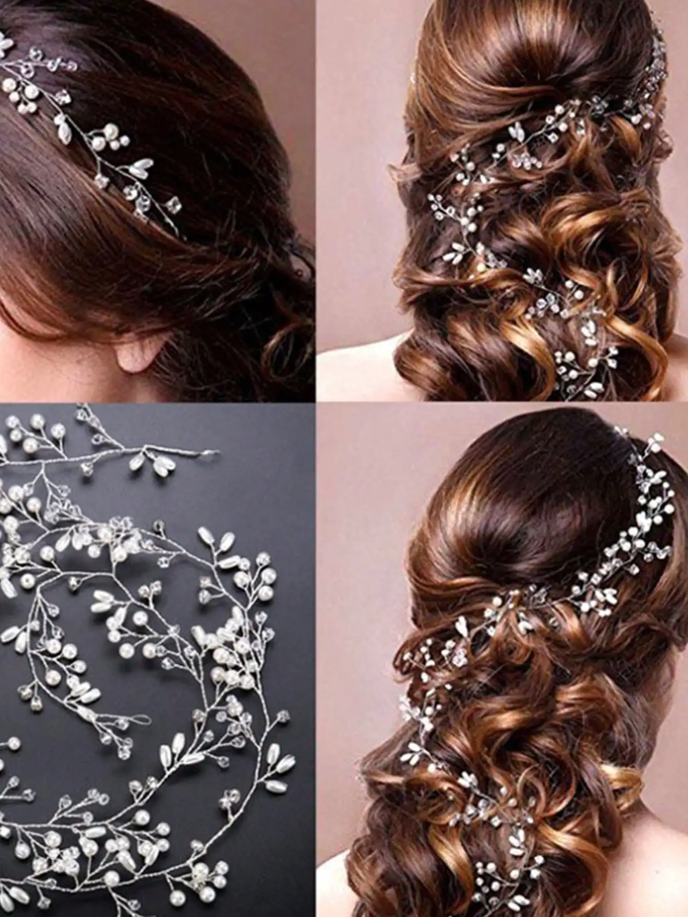 Bride Wedding Crystal Hair Accessories Pearl and Crystal Beads Bridal Headband Wedding Head Pieces Hair Jewelry - Image 7