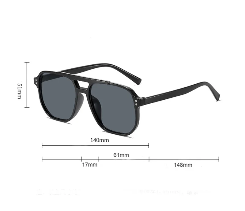 Vintage Men Women Big Sunglasses Men Square Shades Brand Designer Unisex Sun Glasses Black Lense Male Female Sunglasses UV400 - Image 8