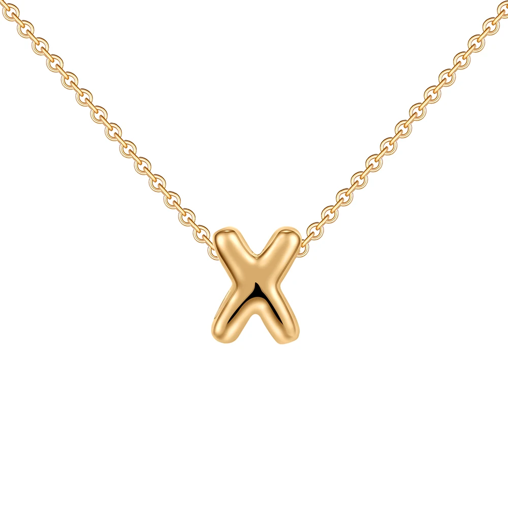 Dainty Mini Bubble Letter Necklace Gold Plated Balloon Initial Tiny Small Pendent Necklaces for Women Jewelry Teen Girls Gifts - Image 21