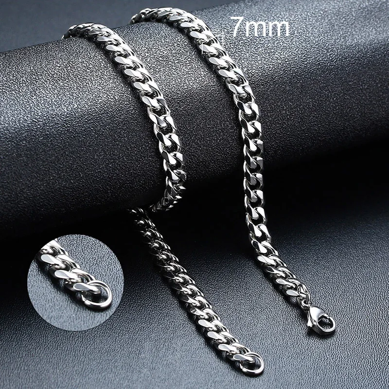 Vnox 3/5/7/9mm Thick Cuban Chain Necklaces for Men Women,Simple Miami Curb Links Collar,Waterproof Stainless Steel Unisex Chain - Image 17