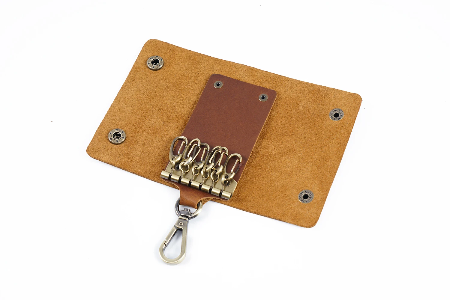 Aiguo Niu Vintage Leather Key Holder: Handmade Cowhide Multi-Functional Men's Belt Clip with Buckle for Car & Home Use - Image 14