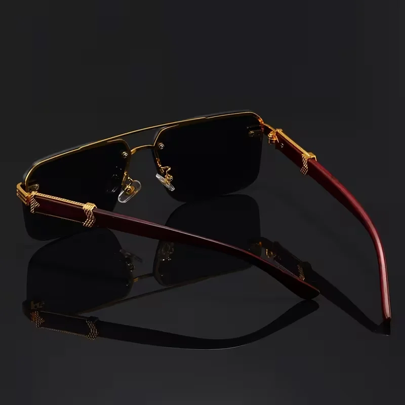 A Pair of Textured Double-Bridge Trendy Fashion Sunglasses, Suitable for Streetwear, Parties, Music Festivals, Gifting and Vacat - Image 14