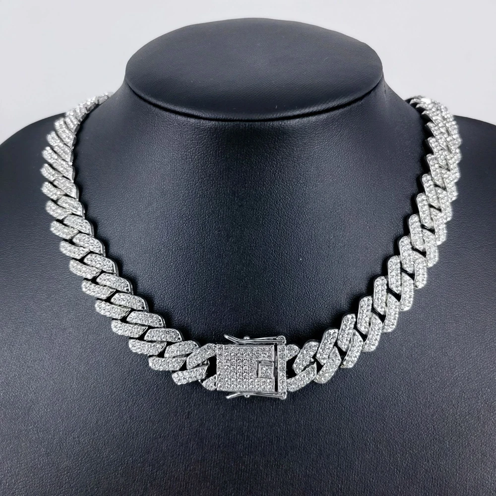 Fashion Men Cuban Link Iced Out Necklace 14MM width Rhinestones Chain Rapper CZ Cuban Chain Necklace Hip Hop Birthday Jewelry - Image 14