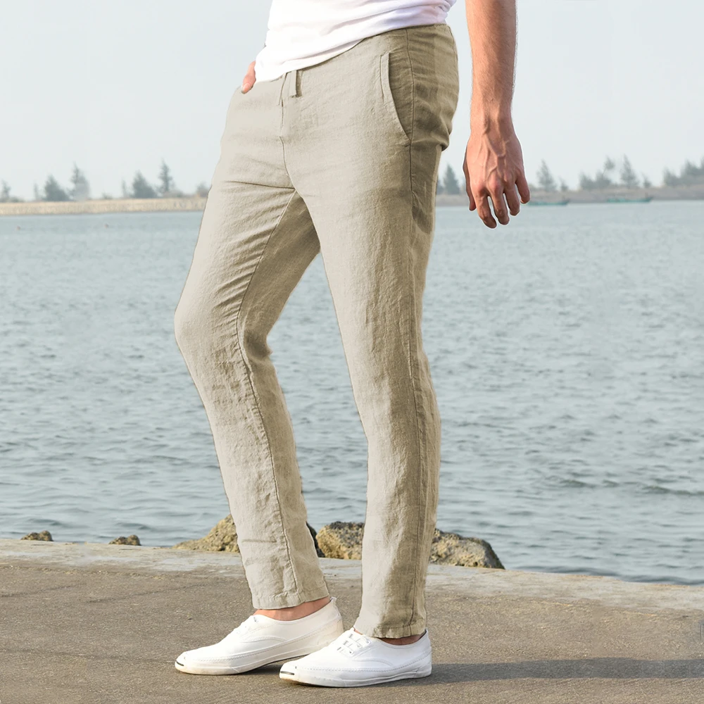 Men's Cotton Linen Pants Male Autumn New Breathable Solid Color Linen Trousers Fitness Streetwear S-3XL - Image 37