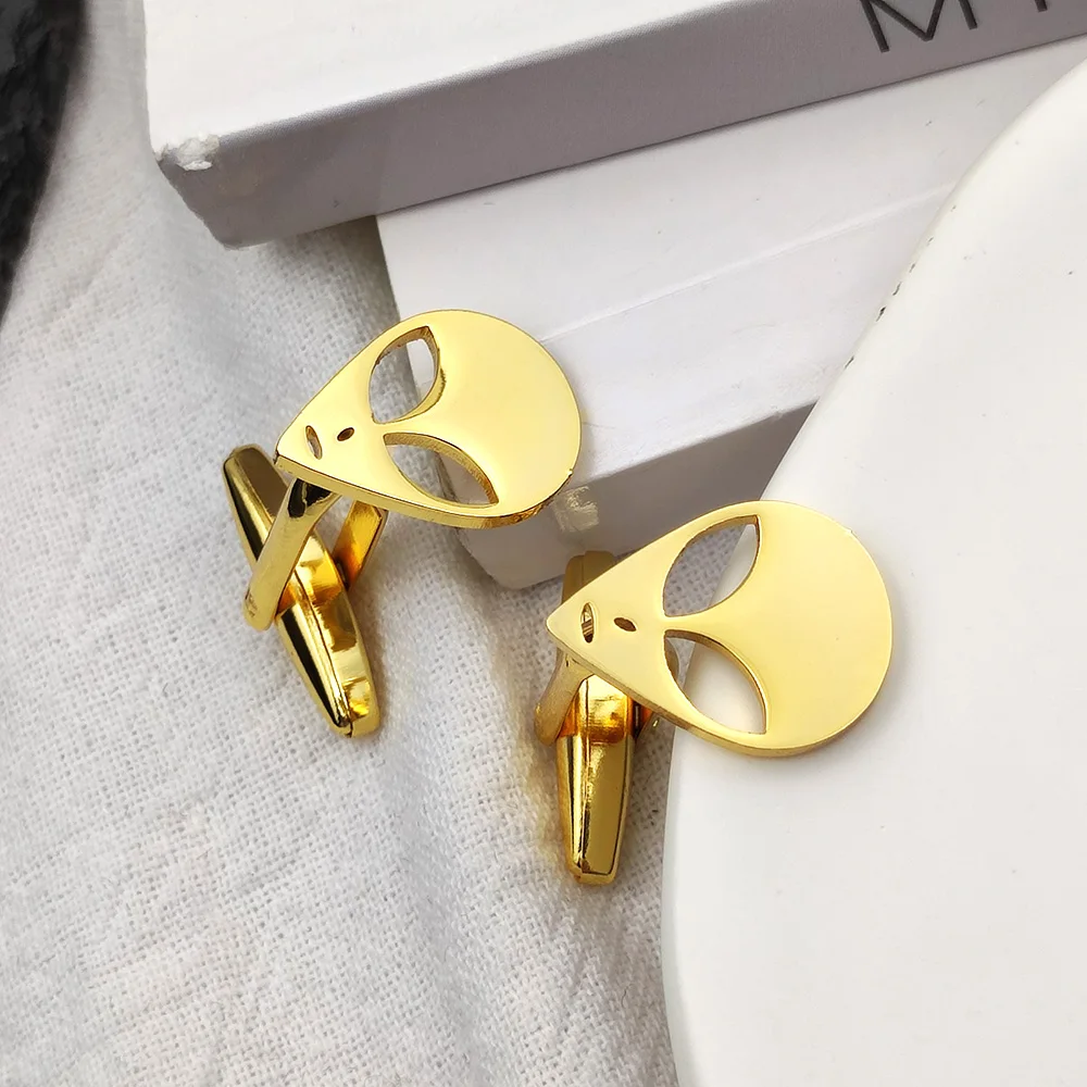 Cufflinks for Mens Alien Cuff Links Men's Shirt Cuff Buttons Stainless Steel Jewelry Accessories Christmas Present Wholesale - Image 2