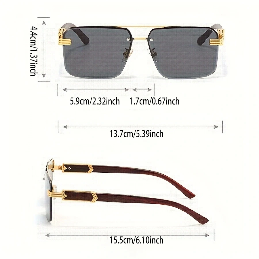 A Pair of Textured Double-Bridge Trendy Fashion Sunglasses, Suitable for Streetwear, Parties, Music Festivals, Gifting and Vacat - Image 6