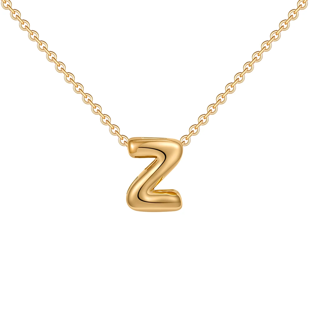 Dainty Mini Bubble Letter Necklace Gold Plated Balloon Initial Tiny Small Pendent Necklaces for Women Jewelry Teen Girls Gifts - Image 19