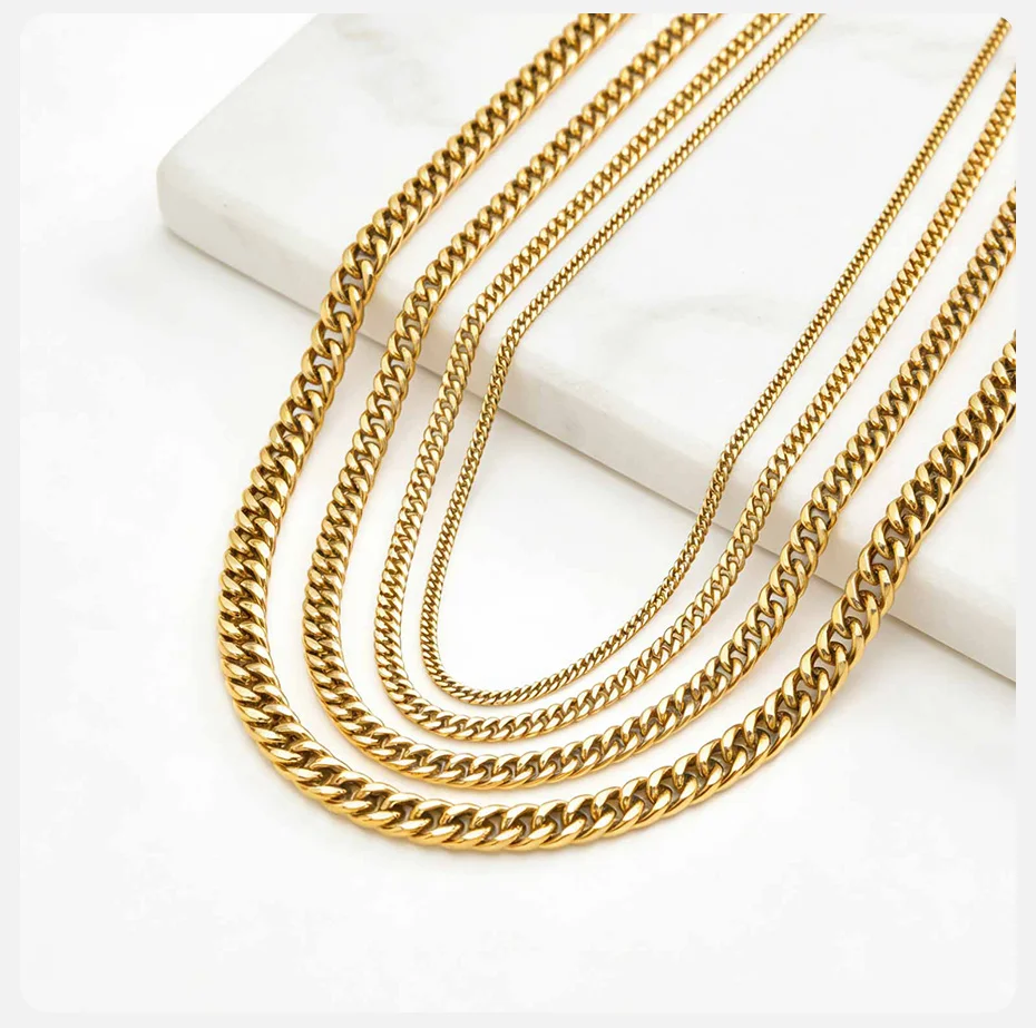 Vnox 3/5/7/9mm Thick Cuban Chain Necklaces for Men Women,Simple Miami Curb Links Collar,Waterproof Stainless Steel Unisex Chain - Image 31