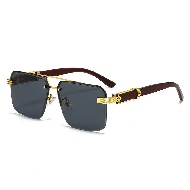 A Pair of Textured Double-Bridge Trendy Fashion Sunglasses, Suitable for Streetwear, Parties, Music Festivals, Gifting and Vacat - Image 18