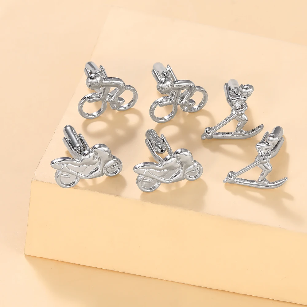 Mens Sports Collection Cufflinks Cycling Motorcycle Skiing Cuff Links Great Gift For Him