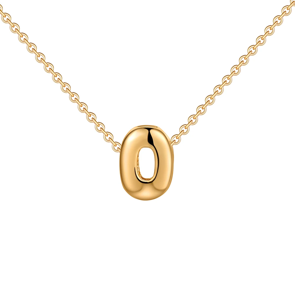 Dainty Mini Bubble Letter Necklace Gold Plated Balloon Initial Tiny Small Pendent Necklaces for Women Jewelry Teen Girls Gifts - Image 30