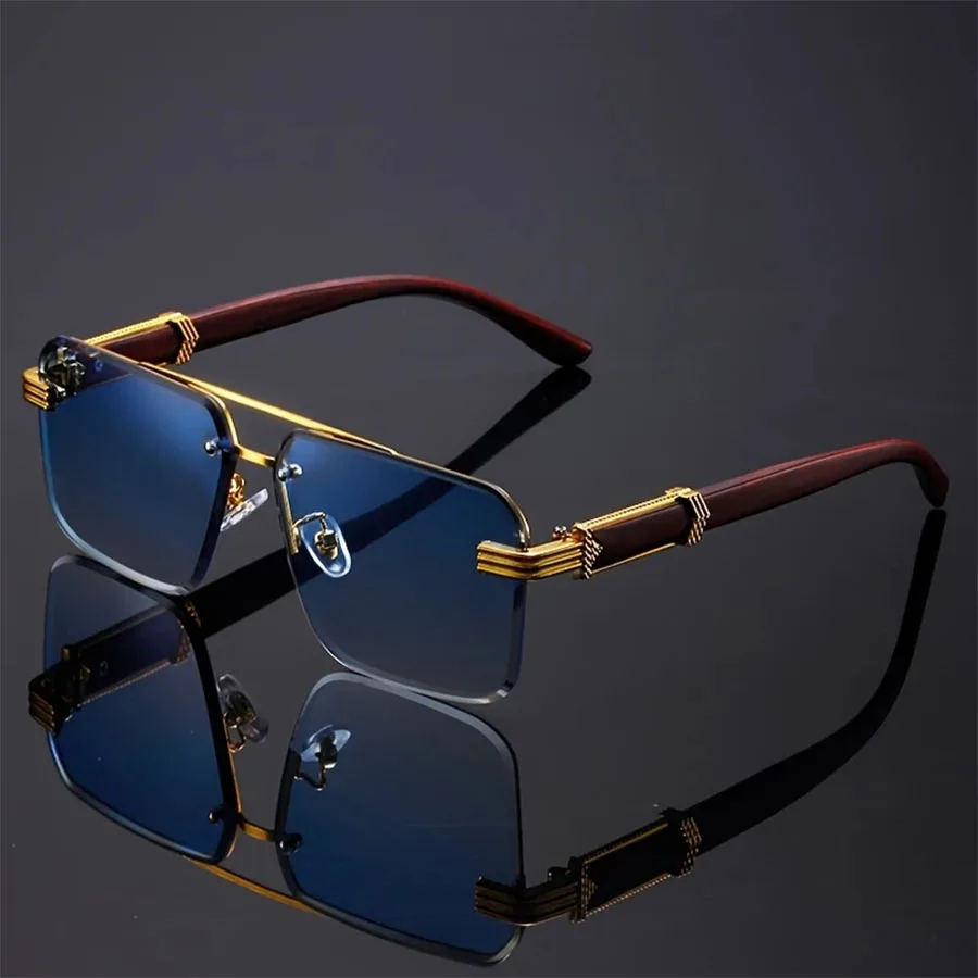 A Pair of Textured Double-Bridge Trendy Fashion Sunglasses, Suitable for Streetwear, Parties, Music Festivals, Gifting and Vacat - Image 7