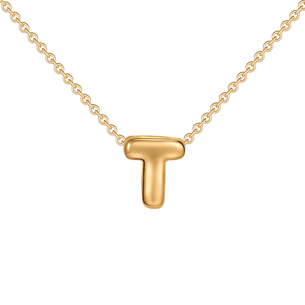 Dainty Mini Bubble Letter Necklace Gold Plated Balloon Initial Tiny Small Pendent Necklaces for Women Jewelry Teen Girls Gifts - Image 25