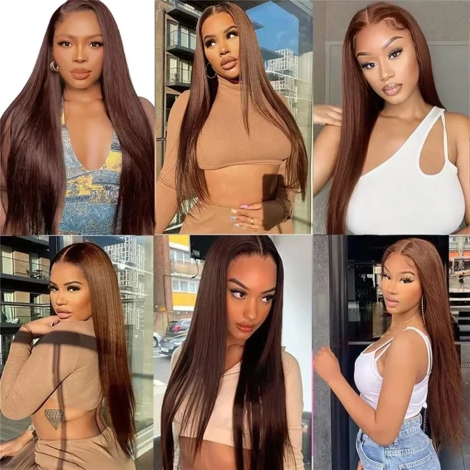 Chocolate Brown Straight Human Hair Bundles Color 4 Straight Virgin Human Hair 15A Unprocessed Chocolate Straight Hair Extension - Image 6