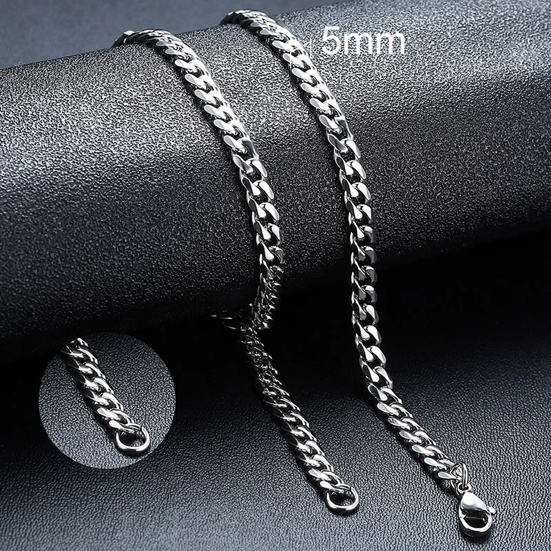 Vnox 3/5/7/9mm Thick Cuban Chain Necklaces for Men Women,Simple Miami Curb Links Collar,Waterproof Stainless Steel Unisex Chain - Image 14