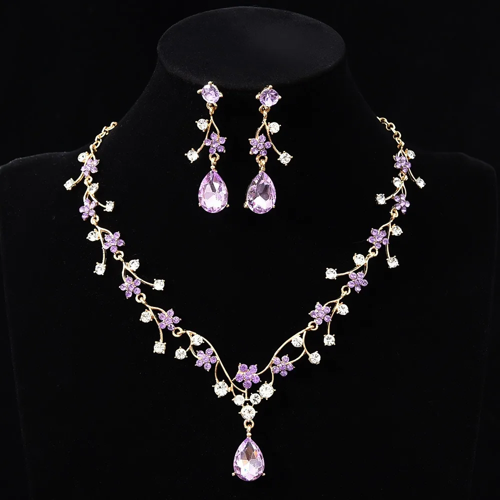 Rhinestone Water Drop Bridal Jewelry Sets Shiny Adjustable Exquisite Jewelry Sets Aesthetic Handmade Choker Necklace Earring Set - Image 11