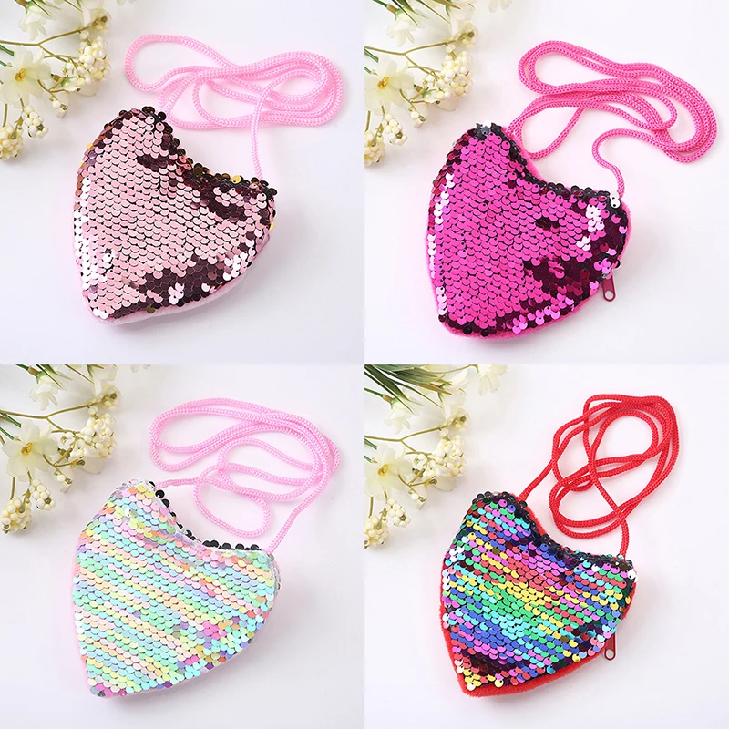 Children's Baby Sequin Coin Purse Girl Messenger Love Bag Girl Cute Shoulder Bag kindergarten Coin Purse Handbag Shoulder - Image 17