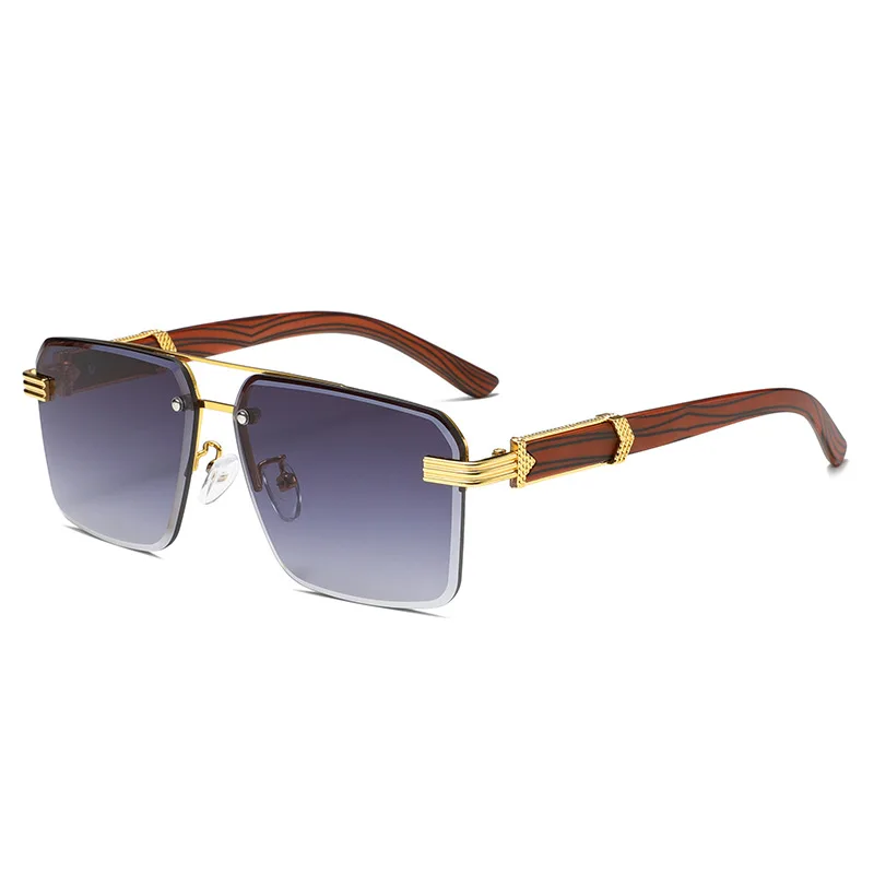 A Pair of Textured Double-Bridge Trendy Fashion Sunglasses, Suitable for Streetwear, Parties, Music Festivals, Gifting and Vacat - Image 15