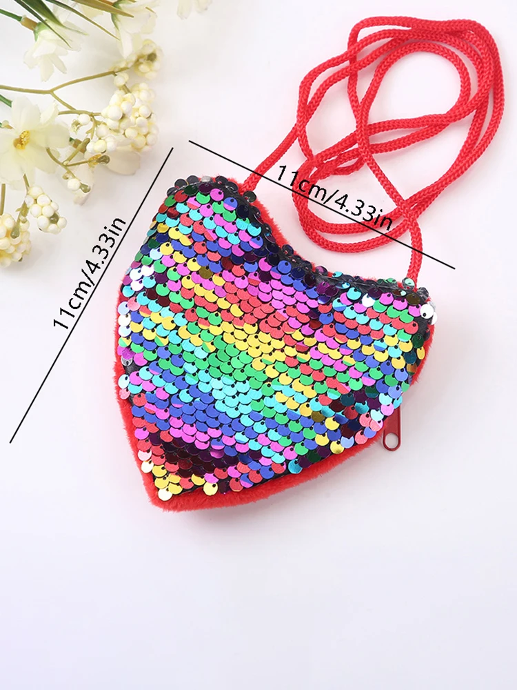 Children's Baby Sequin Coin Purse Girl Messenger Love Bag Girl Cute Shoulder Bag kindergarten Coin Purse Handbag Shoulder - Image 14