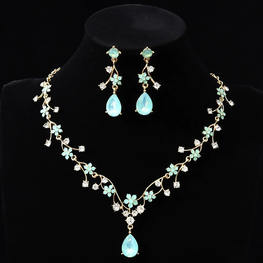 Rhinestone Water Drop Bridal Jewelry Sets Shiny Adjustable Exquisite Jewelry Sets Aesthetic Handmade Choker Necklace Earring Set - Image 12