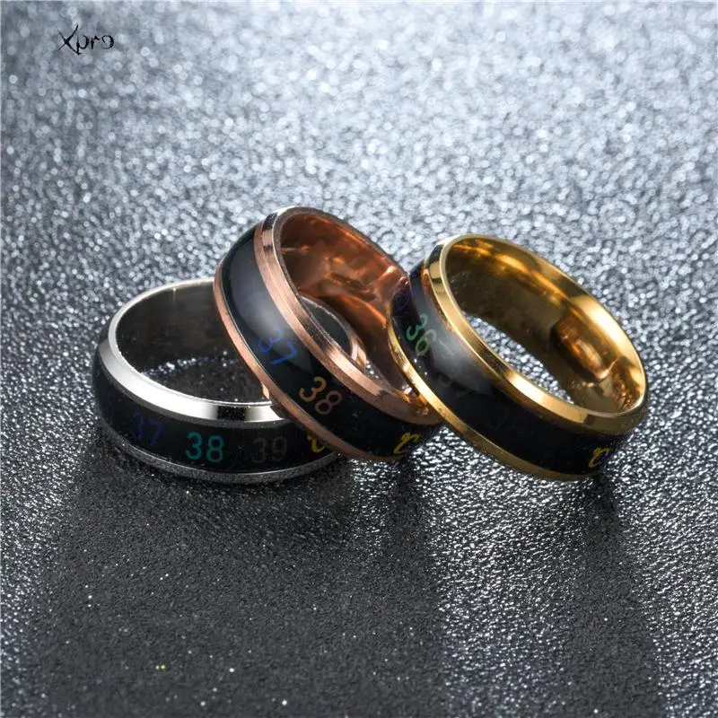 Smart Stainless Steel Multifunctional Ring For Couples Mood Changes Color From Waterproof Body Temperature Measuring Ring - Image 5
