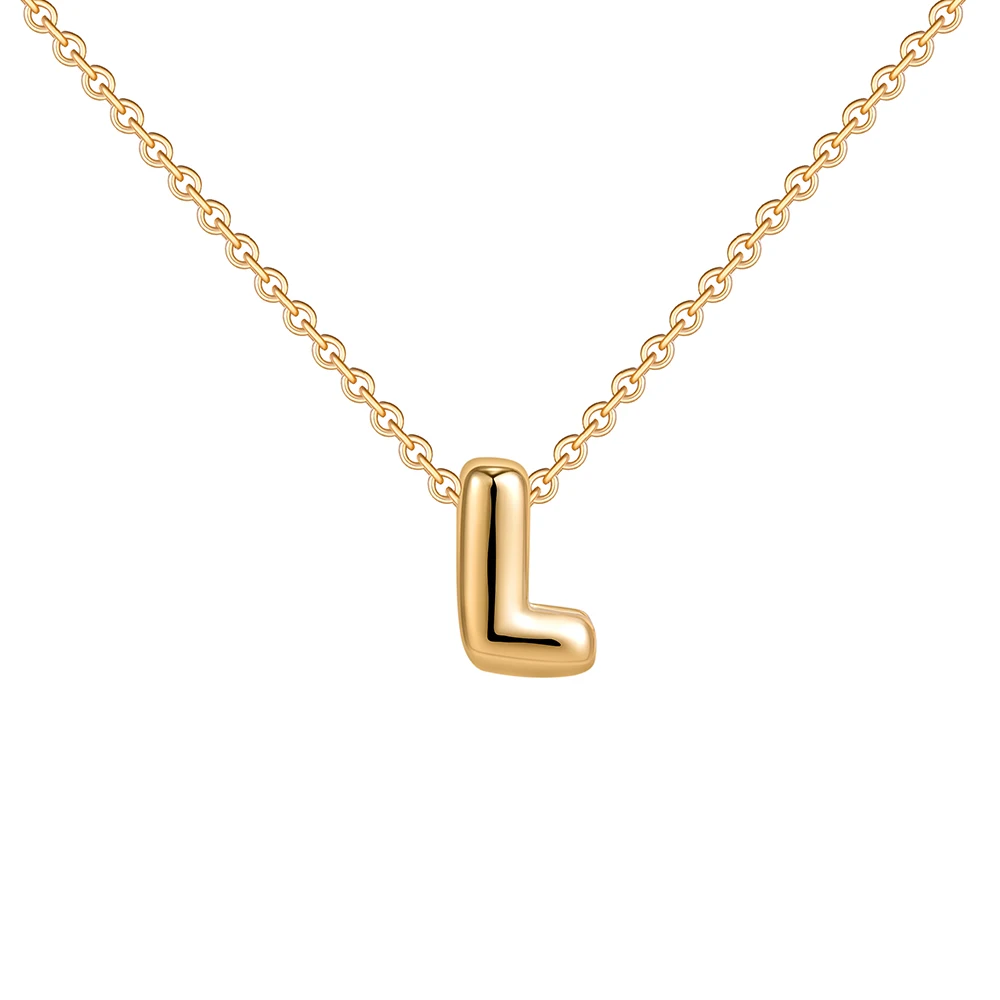 Dainty Mini Bubble Letter Necklace Gold Plated Balloon Initial Tiny Small Pendent Necklaces for Women Jewelry Teen Girls Gifts - Image 7