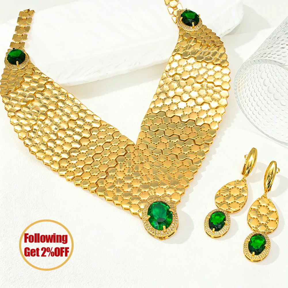 GZJPEI 2026 New Green Zircon Jewelry Set Luxury Wedding Jewelry Accessories For Women Mother's Day Gift Valentine's Day Gift - Image 10