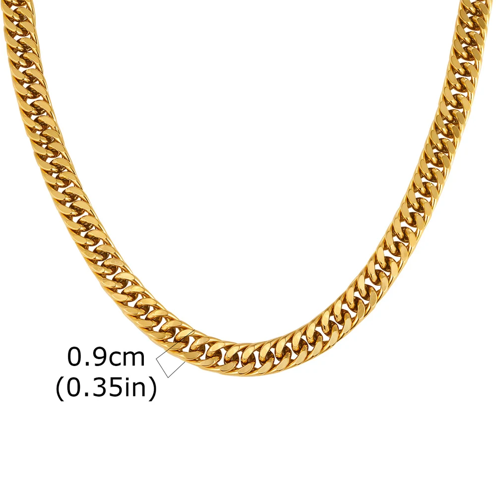 Vnox 3/5/7/9mm Thick Cuban Chain Necklaces for Men Women,Simple Miami Curb Links Collar,Waterproof Stainless Steel Unisex Chain - Image 7