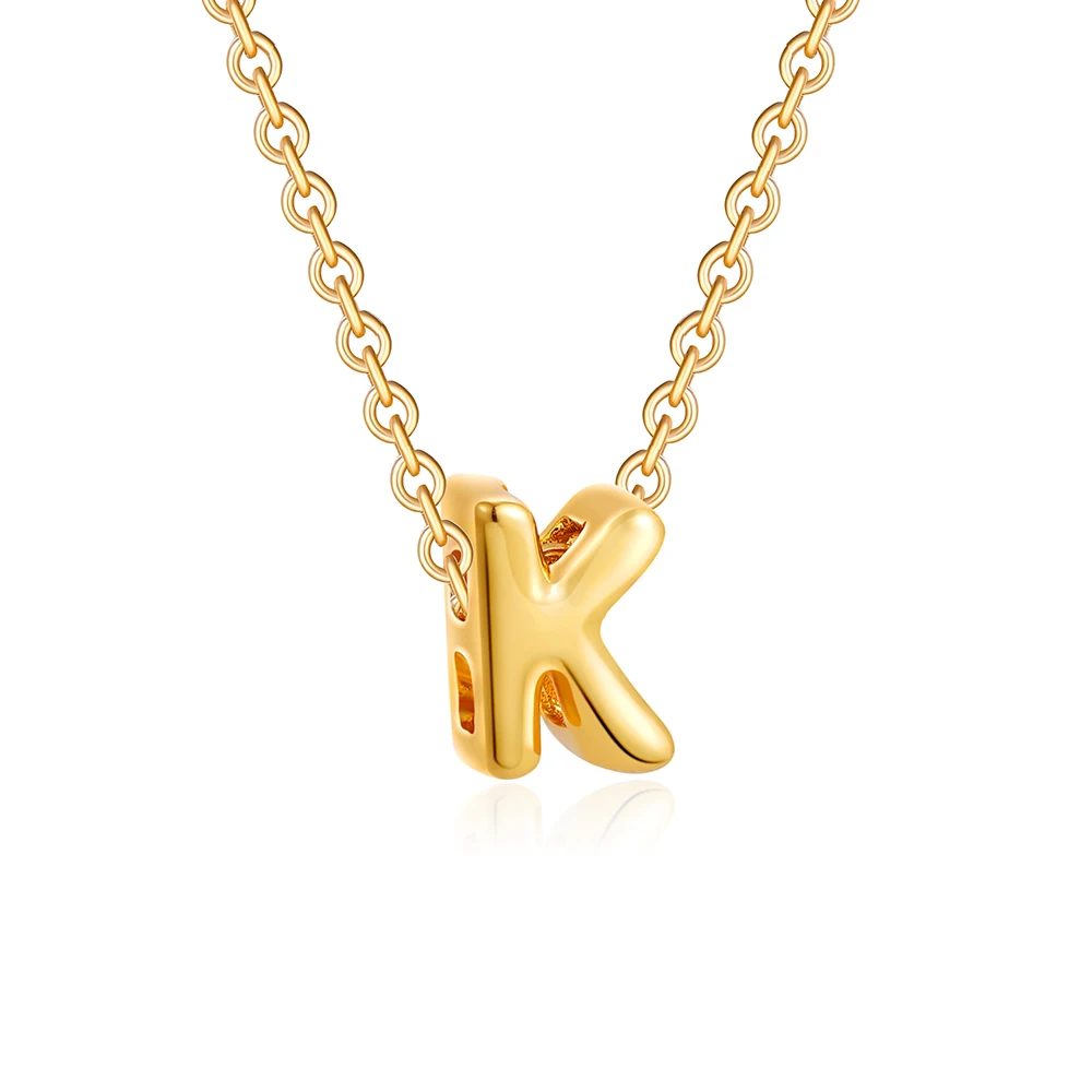 Dainty Mini Bubble Letter Necklace Gold Plated Balloon Initial Tiny Small Pendent Necklaces for Women Jewelry Teen Girls Gifts - Image 8
