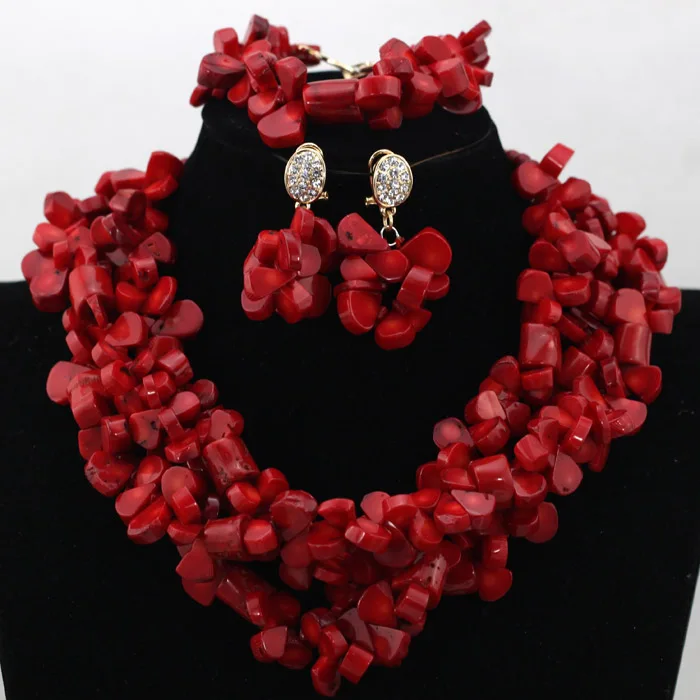 African Beads Jewelry Set Orange Coral And Crystal Nigerian Wedding Bridal Jewelry Sets ABK084 - Image 51