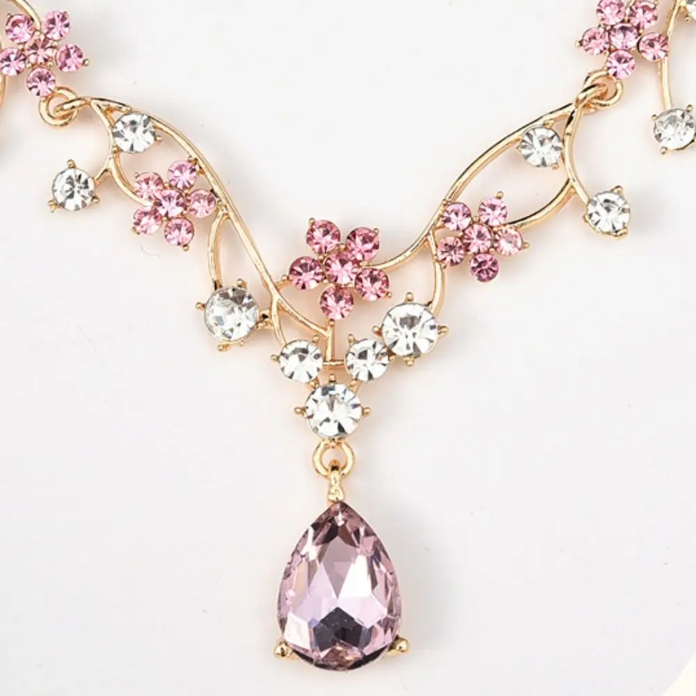 Rhinestone Water Drop Bridal Jewelry Sets Shiny Adjustable Exquisite Jewelry Sets Aesthetic Handmade Choker Necklace Earring Set - Image 17