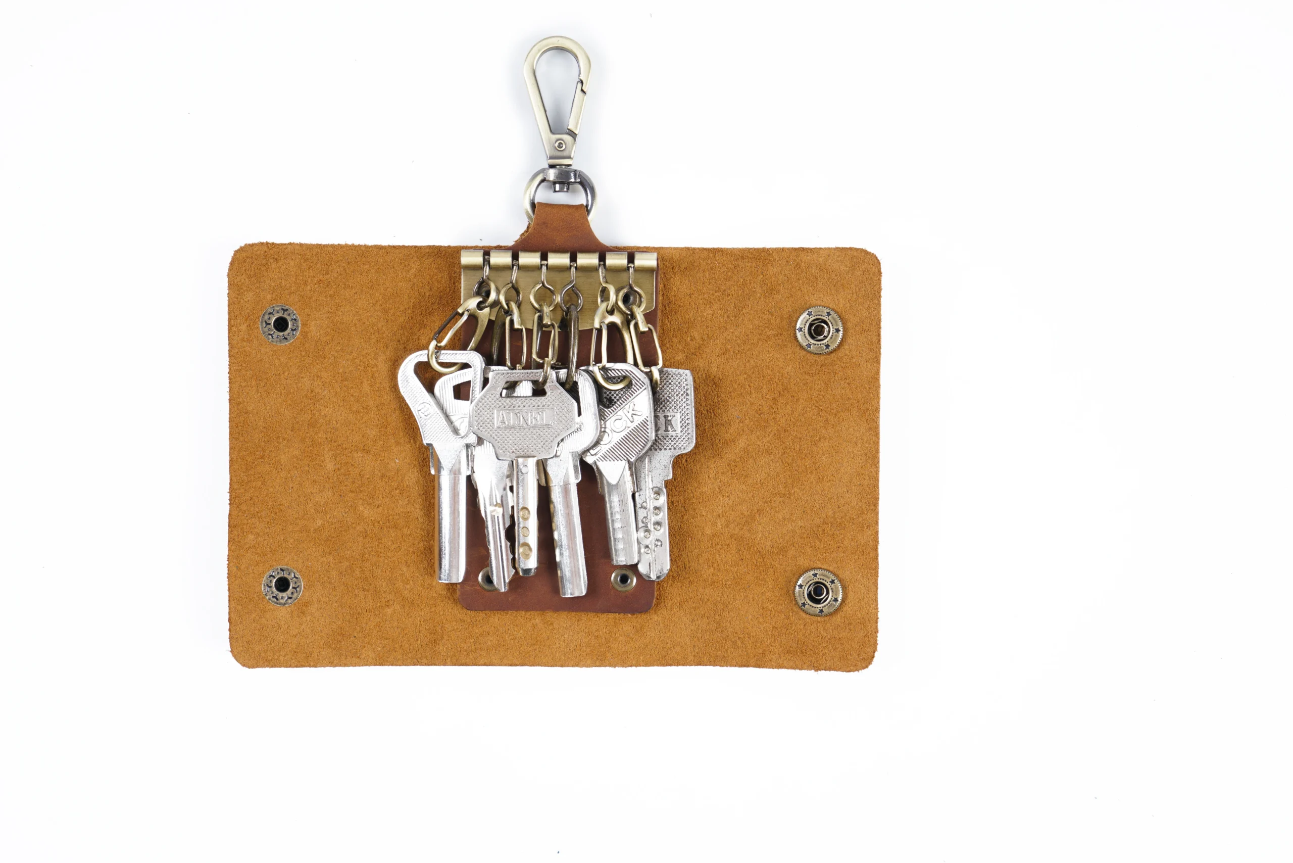 Aiguo Niu Vintage Leather Key Holder: Handmade Cowhide Multi-Functional Men's Belt Clip with Buckle for Car & Home Use - Image 17