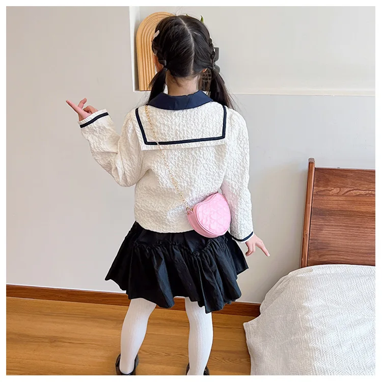 Cute Heart Shape Children's Crossbody Bag Love Rhombus Baby Girls Small Shoulder Bags PU Leather Princess Accessories Handbags - Image 31