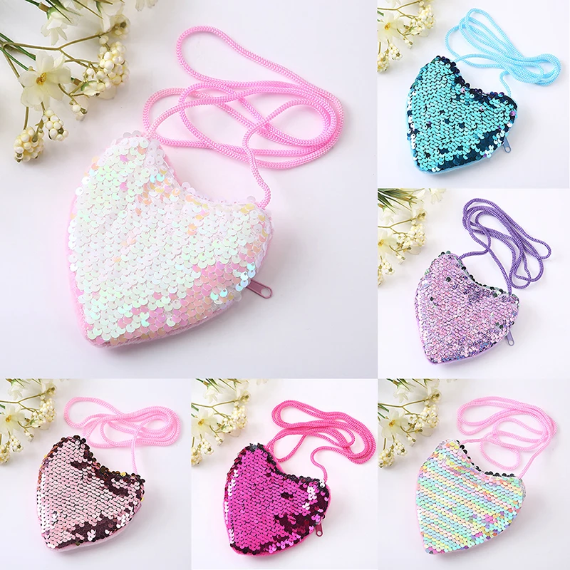 Children's Baby Sequin Coin Purse Girl Messenger Love Bag Girl Cute Shoulder Bag kindergarten Coin Purse Handbag Shoulder - Image 16