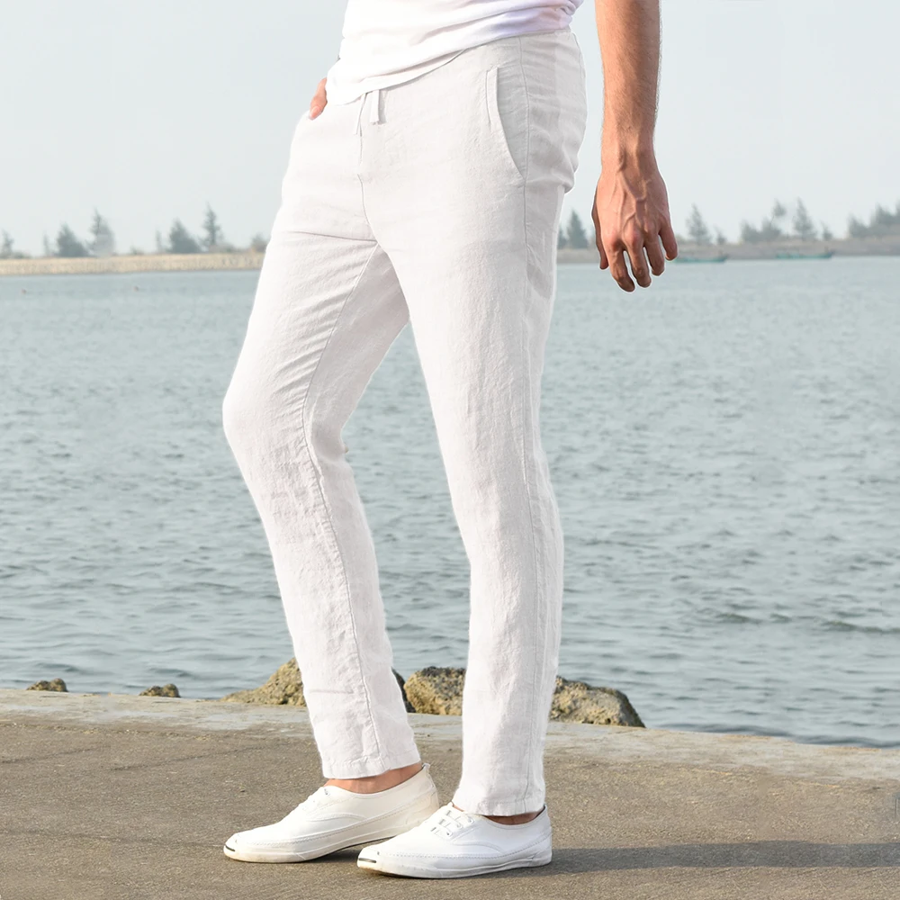 Men's Cotton Linen Pants Male Autumn New Breathable Solid Color Linen Trousers Fitness Streetwear S-3XL - Image 15