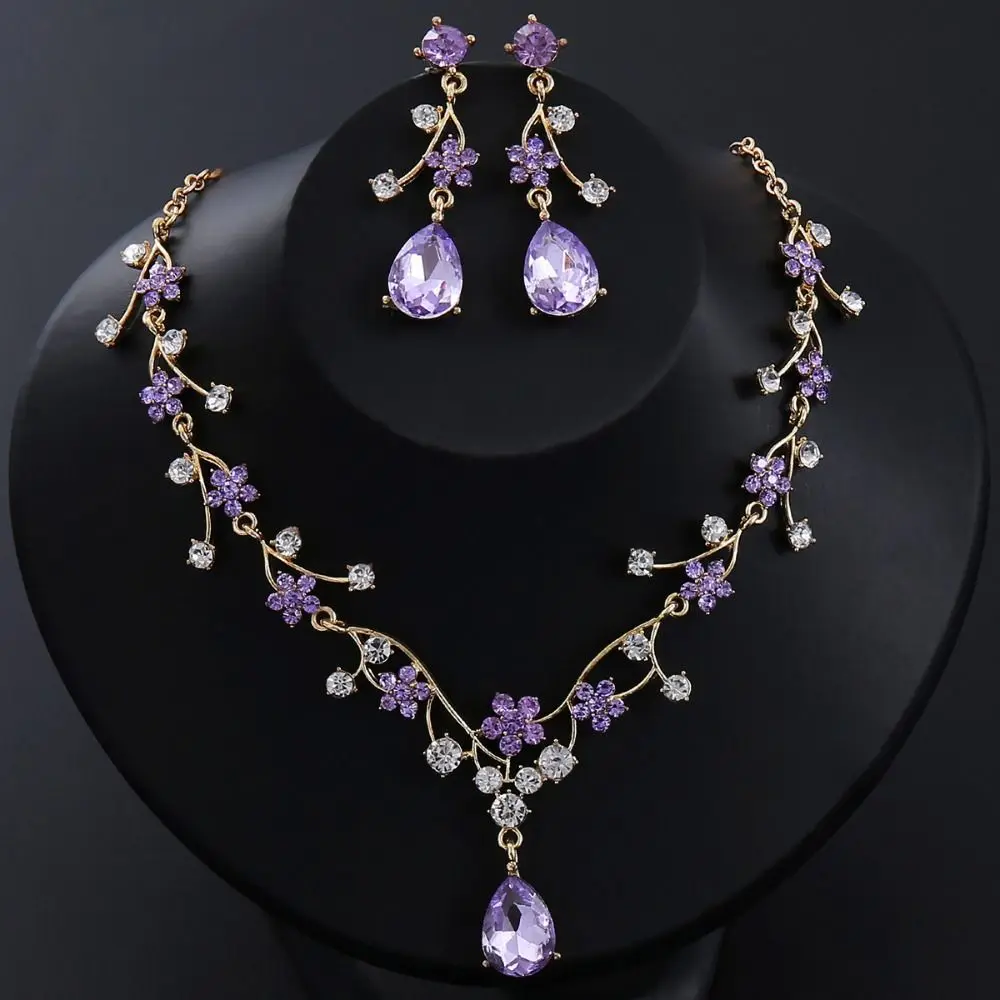 Rhinestone Water Drop Bridal Jewelry Sets Shiny Adjustable Exquisite Jewelry Sets Aesthetic Handmade Choker Necklace Earring Set - Image 18