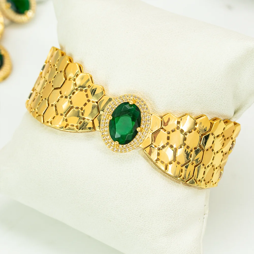GZJPEI 2026 New Green Zircon Jewelry Set Luxury Wedding Jewelry Accessories For Women Mother's Day Gift Valentine's Day Gift - Image 12