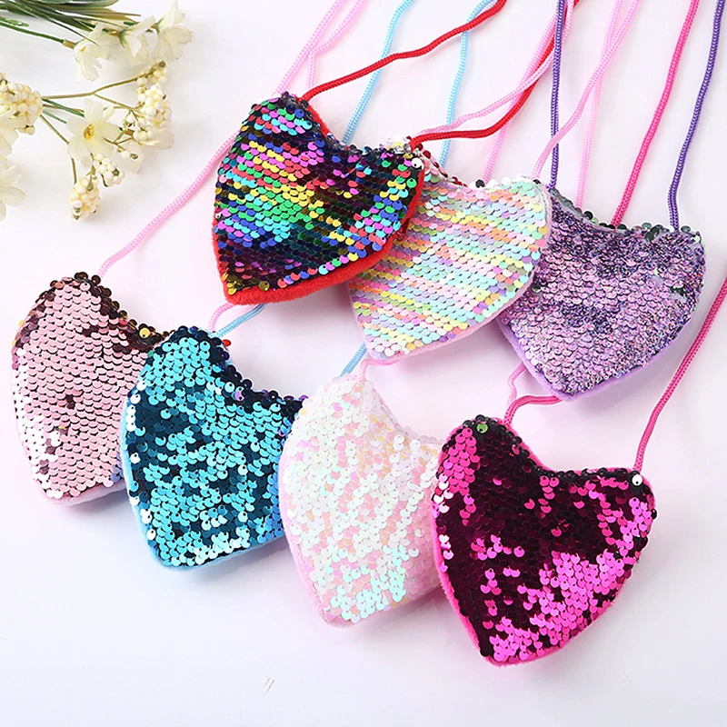 Children's Baby Sequin Coin Purse Girl Messenger Love Bag Girl Cute Shoulder Bag kindergarten Coin Purse Handbag Shoulder - Image 15
