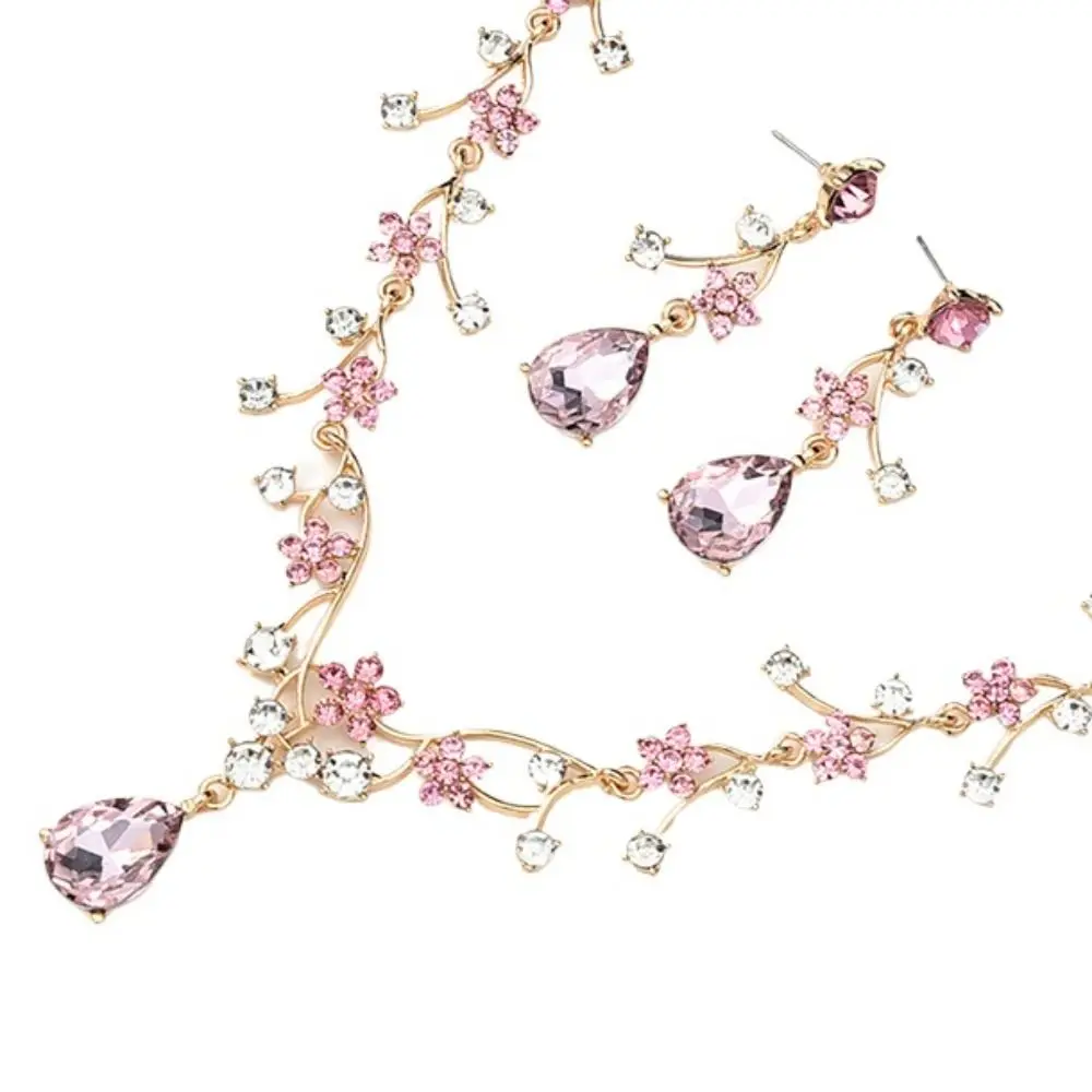 Rhinestone Water Drop Bridal Jewelry Sets Shiny Adjustable Exquisite Jewelry Sets Aesthetic Handmade Choker Necklace Earring Set - Image 23