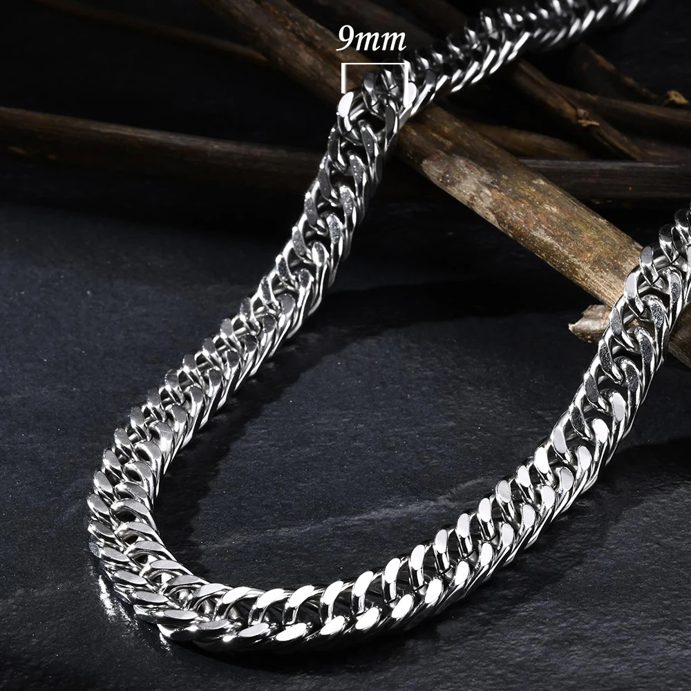 Vnox 3/5/7/9mm Thick Cuban Chain Necklaces for Men Women,Simple Miami Curb Links Collar,Waterproof Stainless Steel Unisex Chain - Image 4