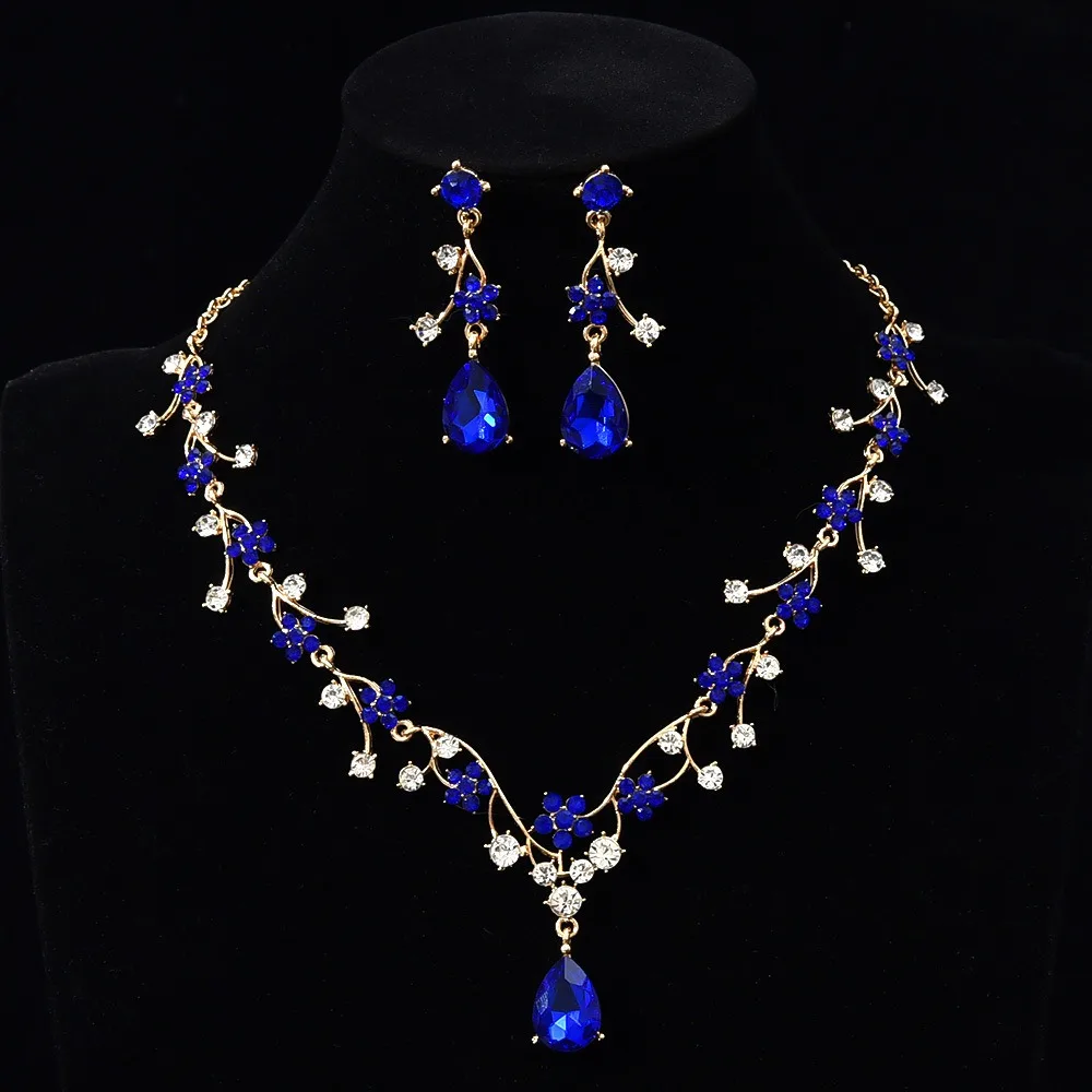 Rhinestone Water Drop Bridal Jewelry Sets Shiny Adjustable Exquisite Jewelry Sets Aesthetic Handmade Choker Necklace Earring Set - Image 7