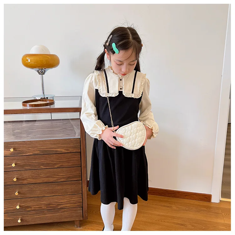 Cute Heart Shape Children's Crossbody Bag Love Rhombus Baby Girls Small Shoulder Bags PU Leather Princess Accessories Handbags - Image 26