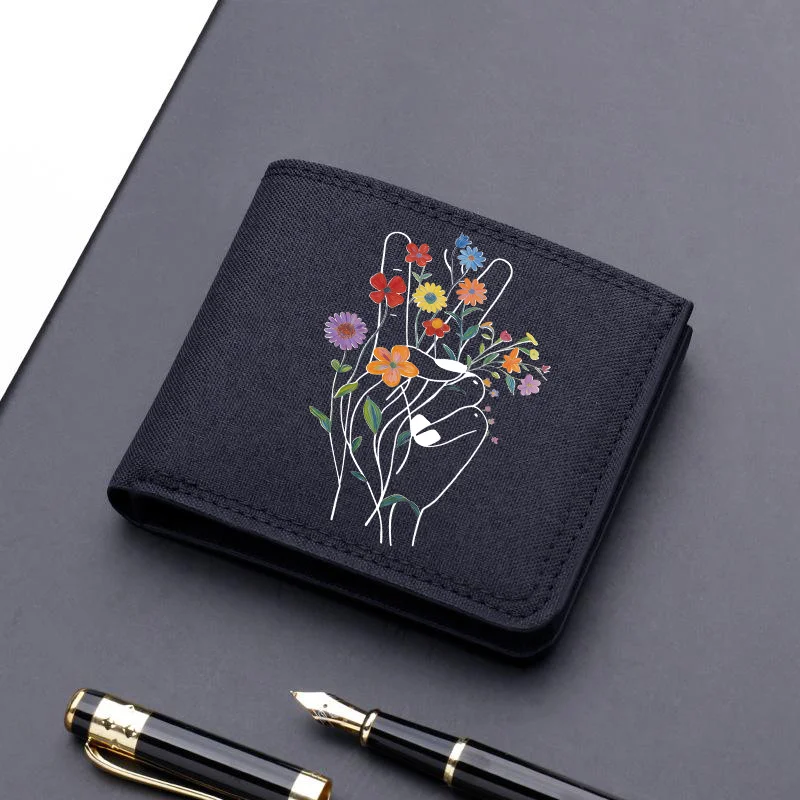 Horse Dragon Pattern Canvas Boy Girl Kids Wallet Black Card Holder Male Money Bag Bank Holder Short Purse Credit Card Case Bag - Image 33