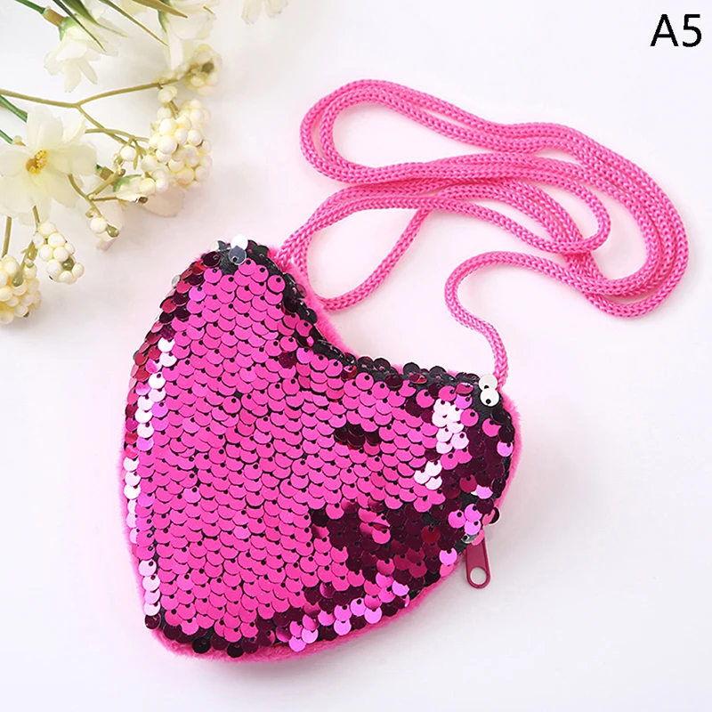 Children's Baby Sequin Coin Purse Girl Messenger Love Bag Girl Cute Shoulder Bag kindergarten Coin Purse Handbag Shoulder - Image 12